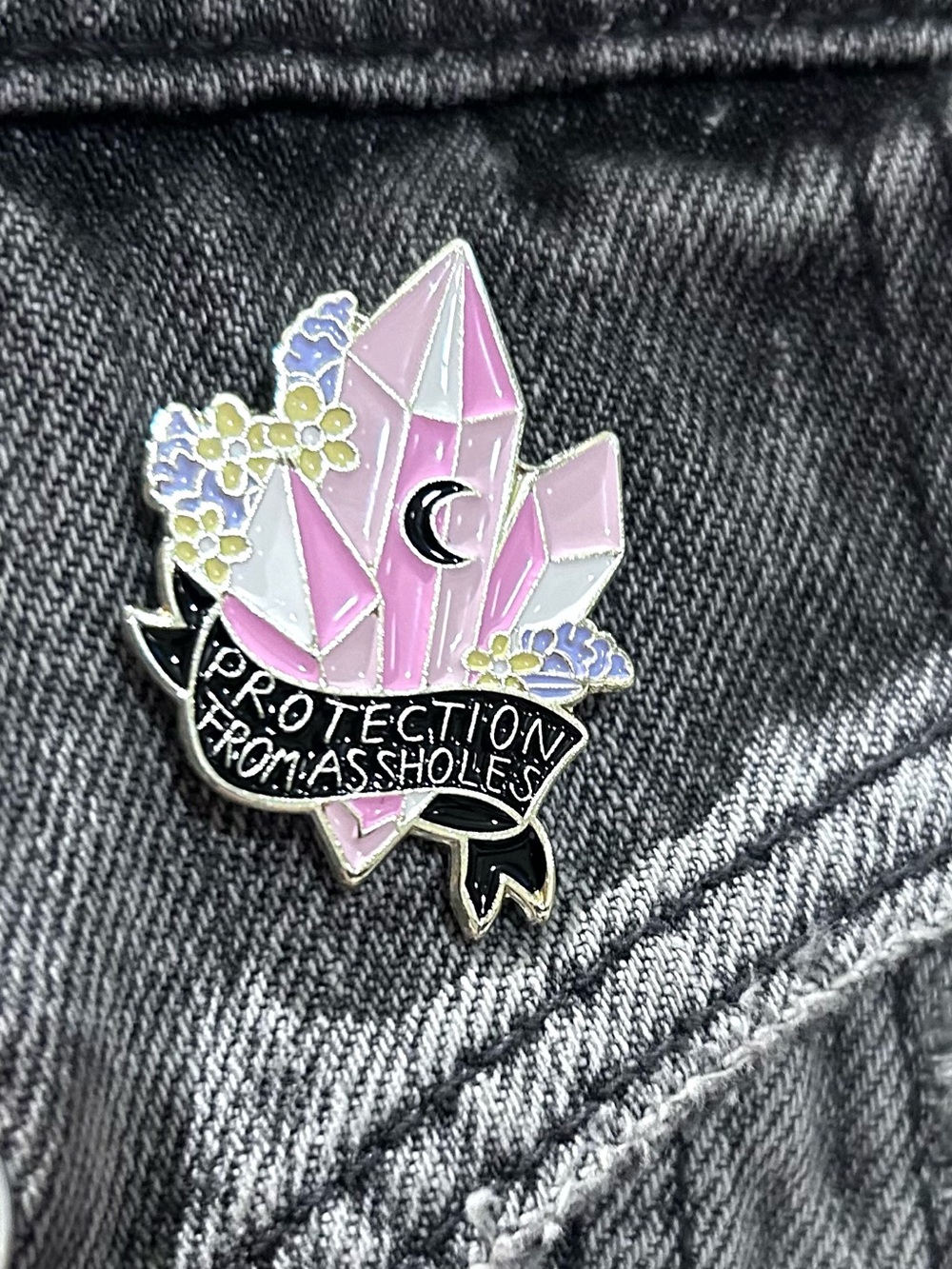 Protection from 🍑hole Enamel Pin